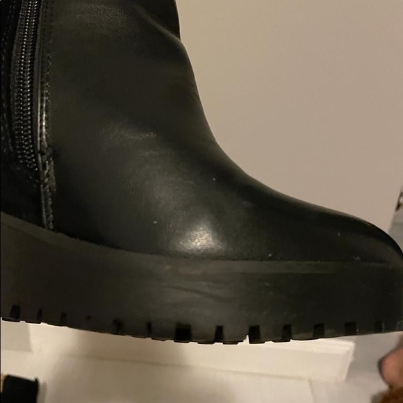 Black Leather +Suede Platform Ankle Boots from UK 🇬🇧 - Picture 6 of 15